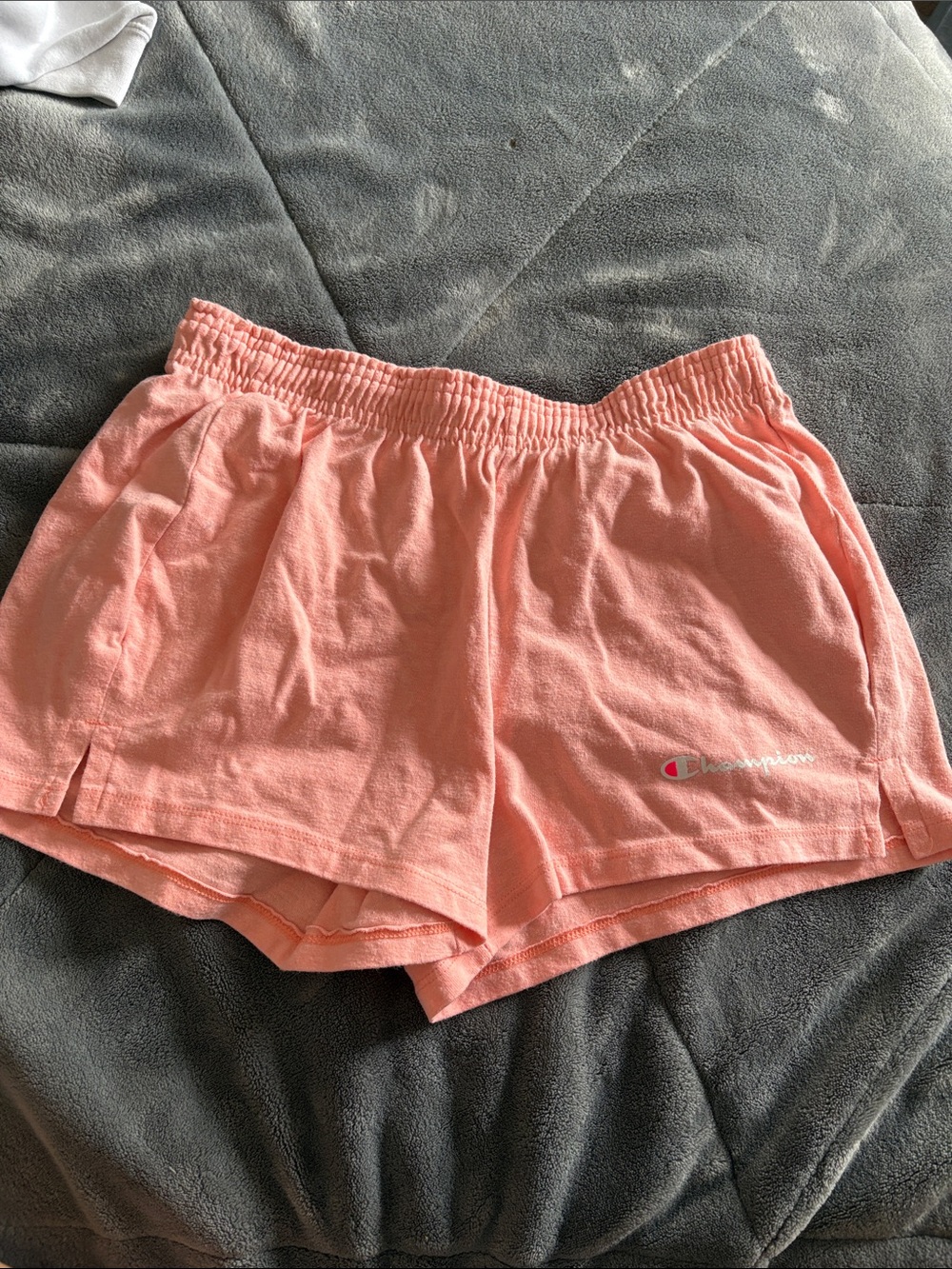 Champion Coral Pink Elastic-Waist Athletic Shorts
